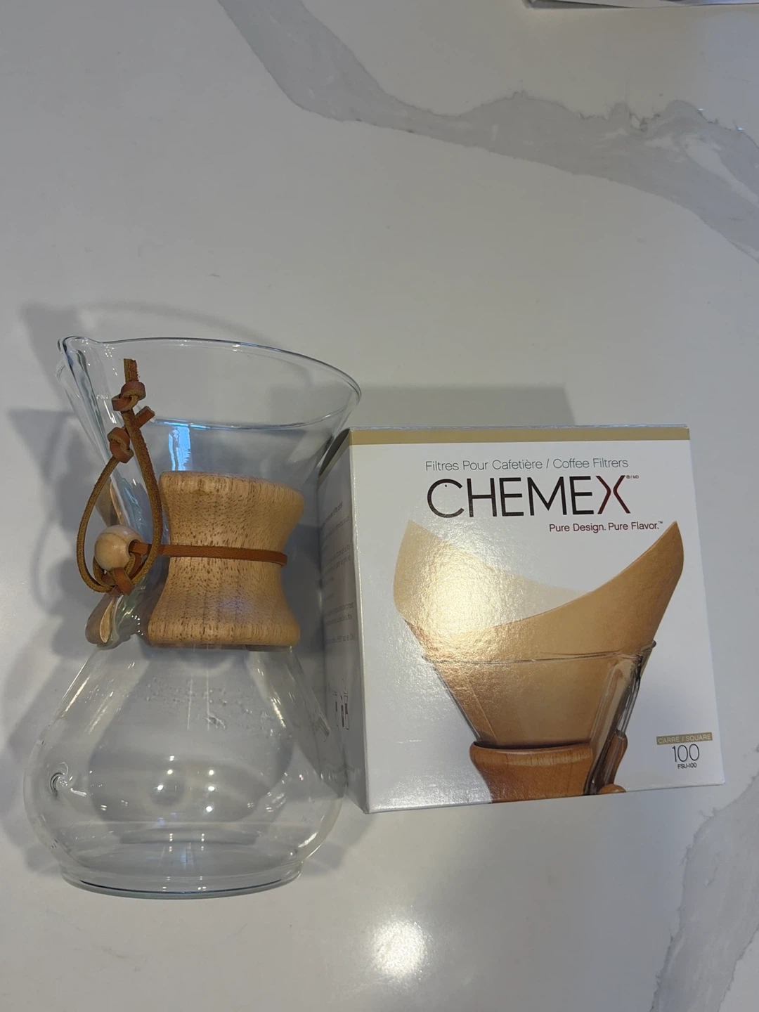 Chemex Pour-Over Glass Coffee Maker with Filters, 6-Cup