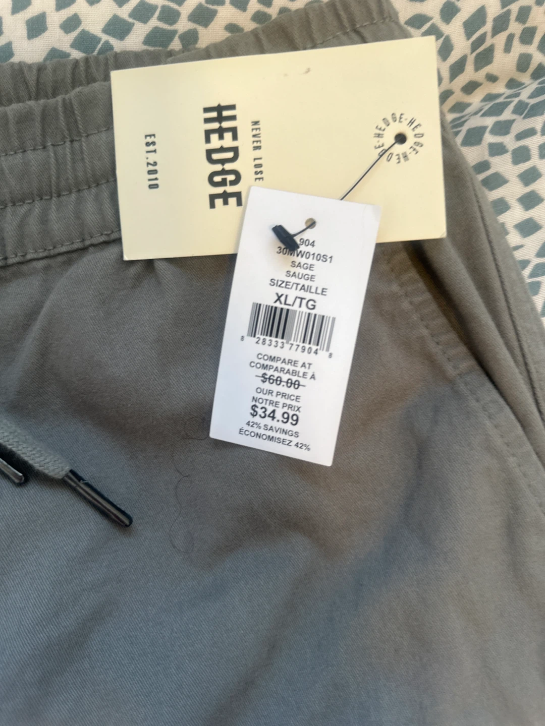 Hedge Men's Jogger Pants XL/TG Sage - photo 2