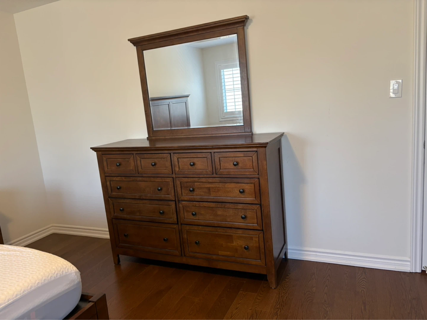 Wooden Dresser with Mirror