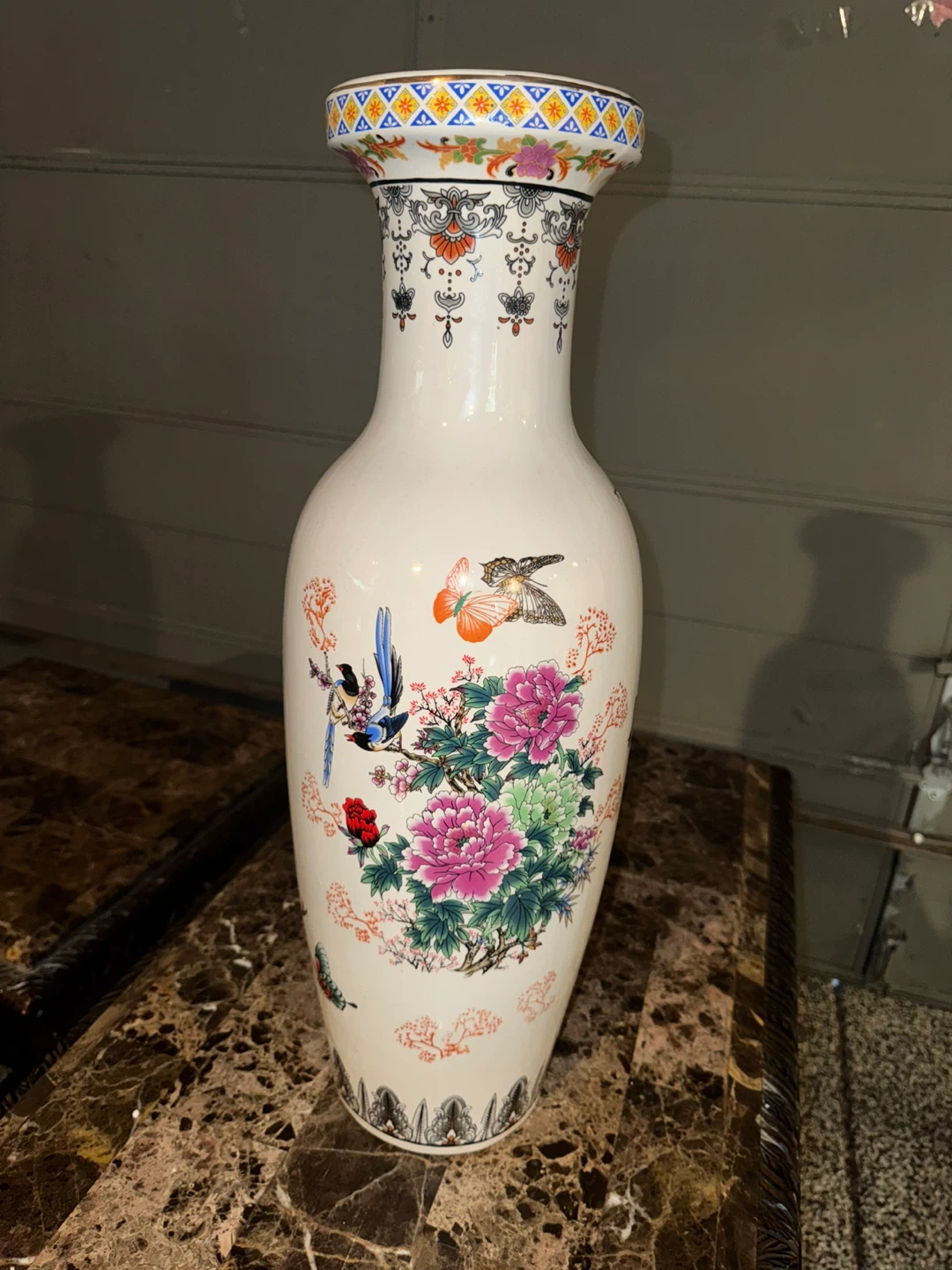 Decorative Ceramic Vase with Birds and Flowers - photo 2