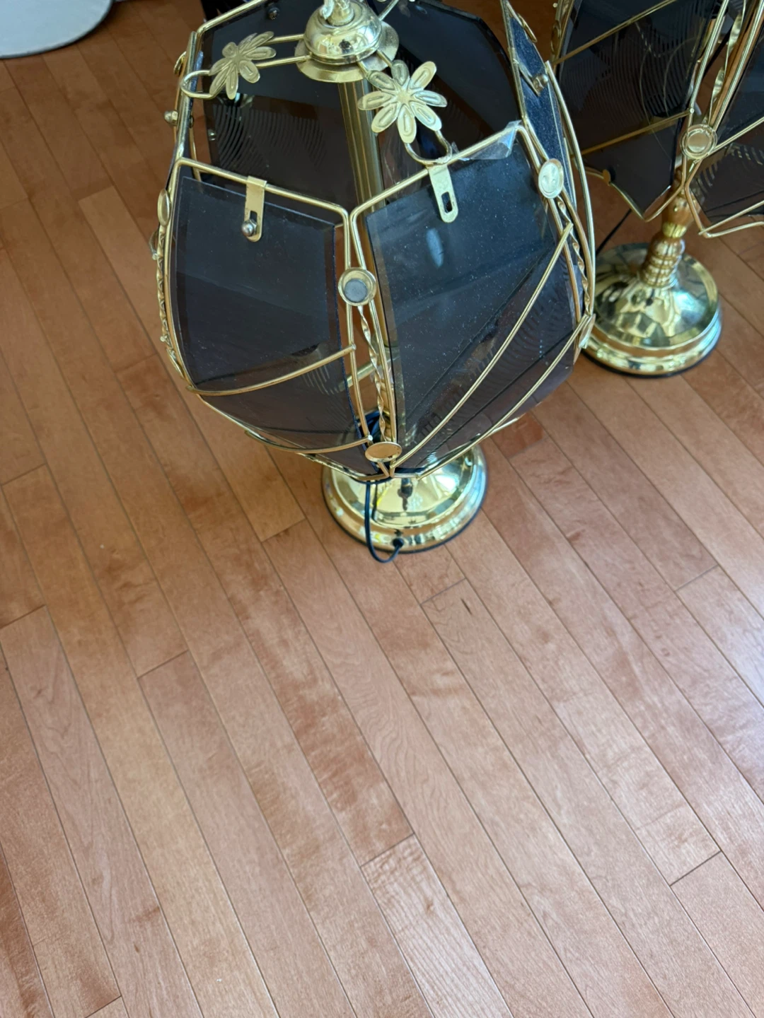 Vintage Gold & Black Hexagonal Table Lamps (Pair) - photo 4