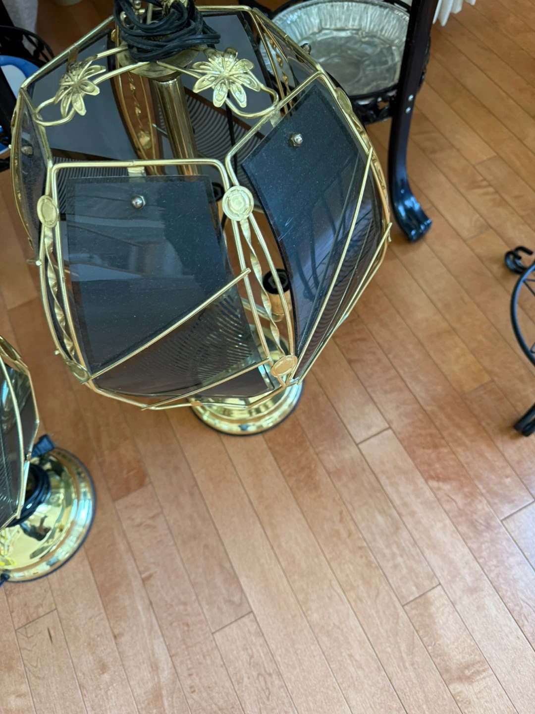 Vintage Gold & Black Hexagonal Table Lamps (Pair) - photo 5