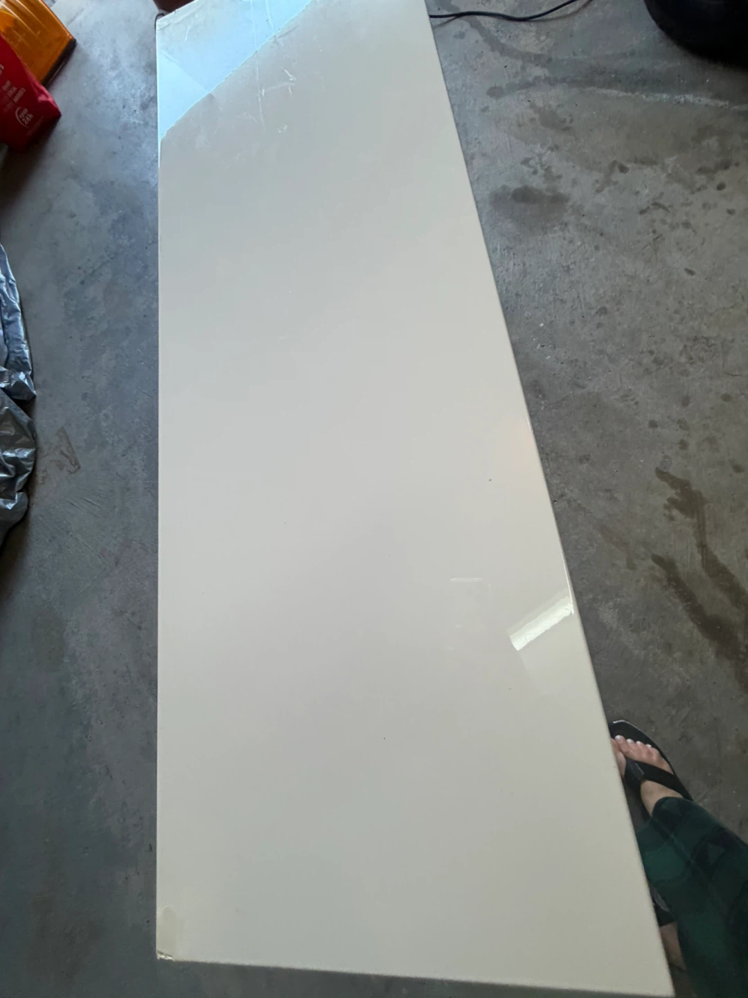White Console Table with Chrome Legs - photo 2