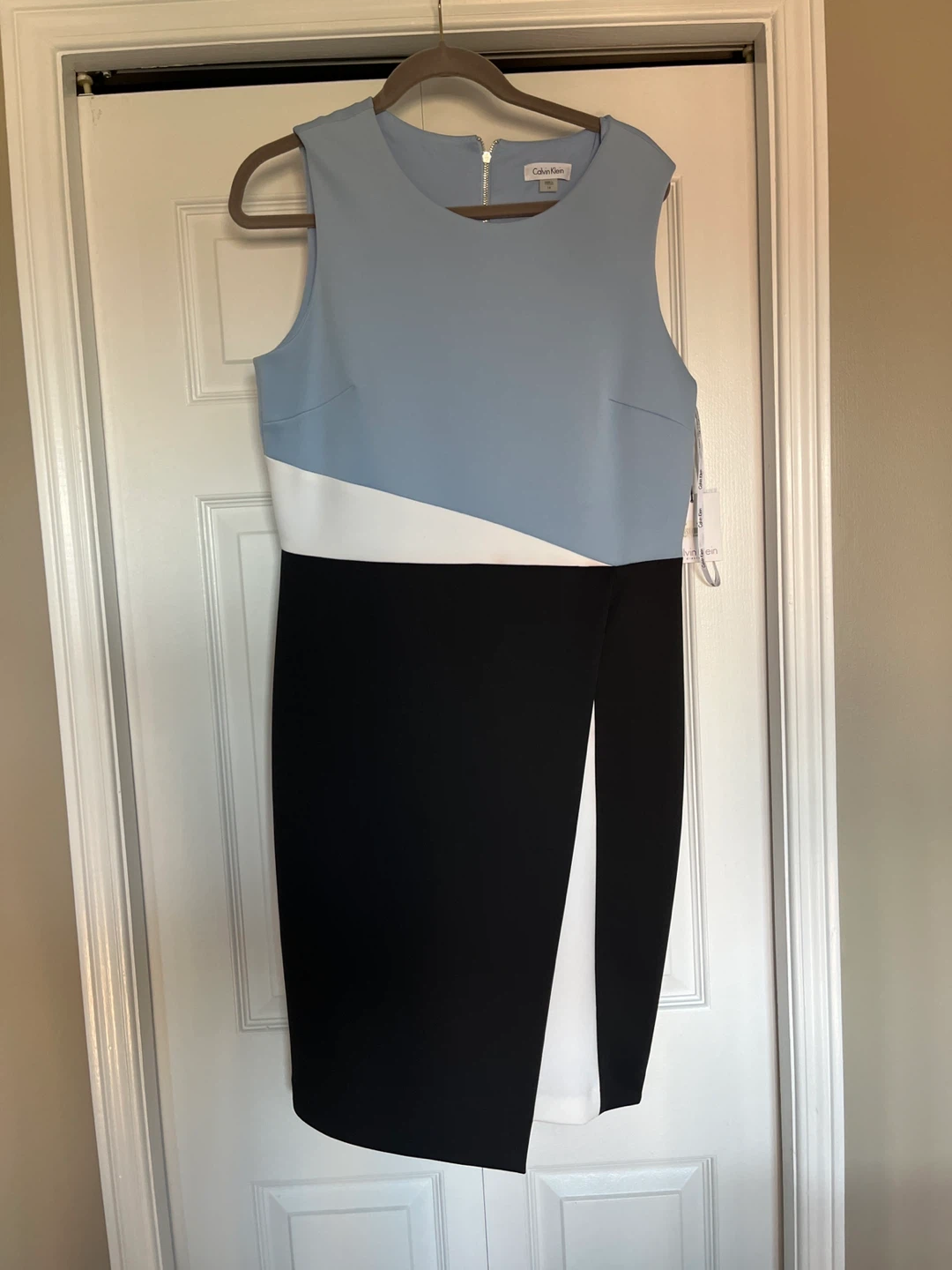Calvin Klein Women's NEW Sheath Dress - Blue/White/Black 🌱