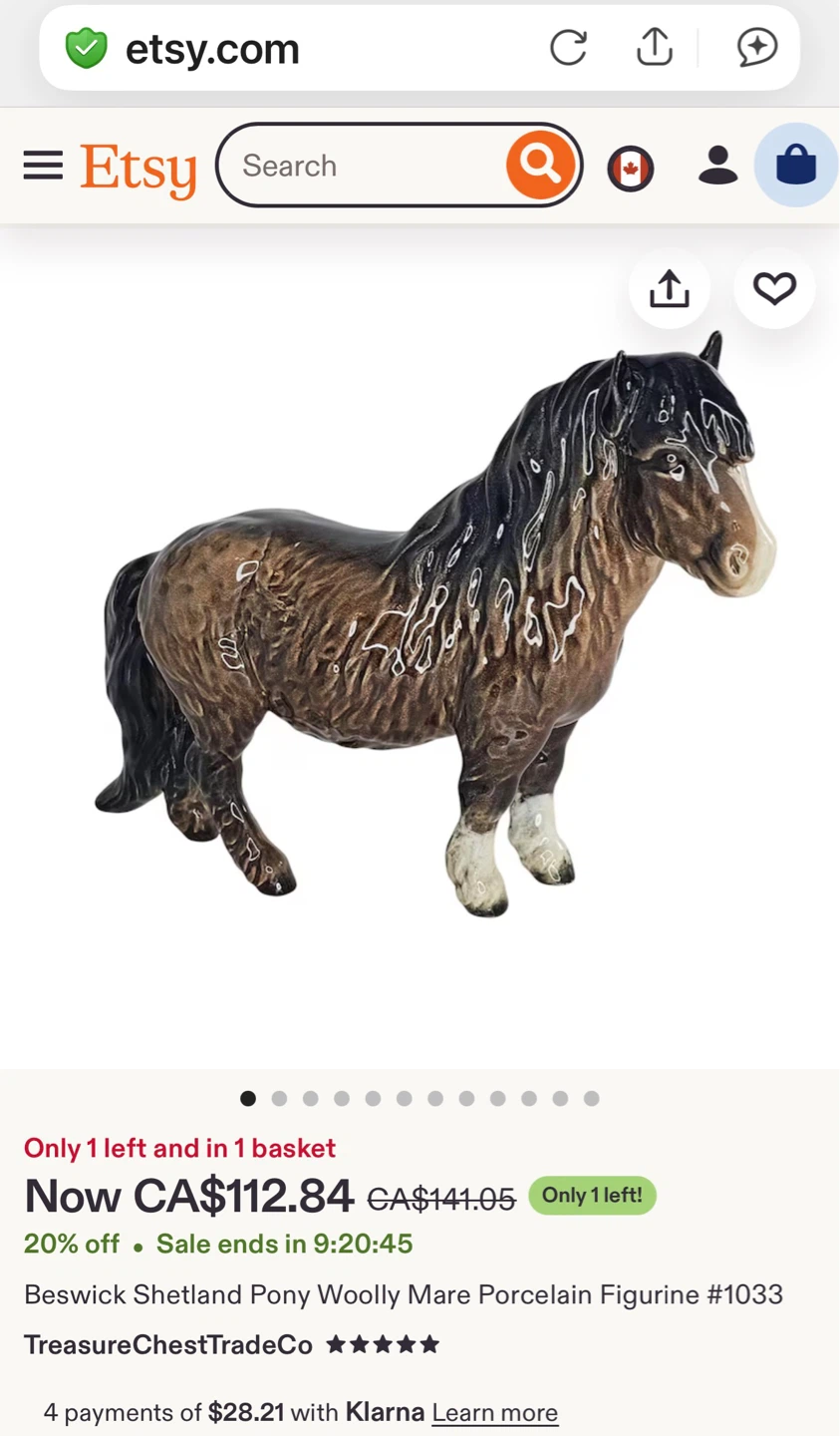 Beswick Shetland Pony Woolly Mare Porcelain Figurine #1033 - photo 3