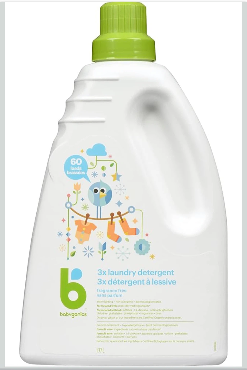 🌱 Babyganics Fragrance-Free Laundry Detergent (60 Loads) - photo 2