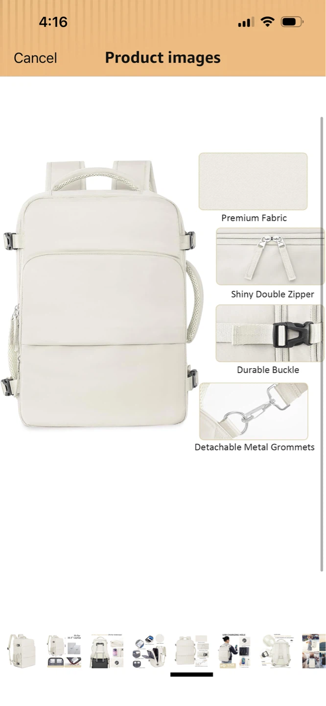 New-Snoffife Travel Backpack - Antique Beige - photo 2