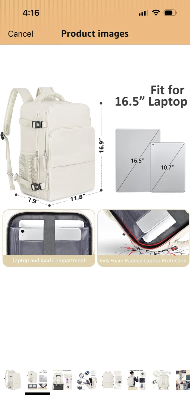 New-Snoffife Travel Backpack - Antique Beige - photo 3