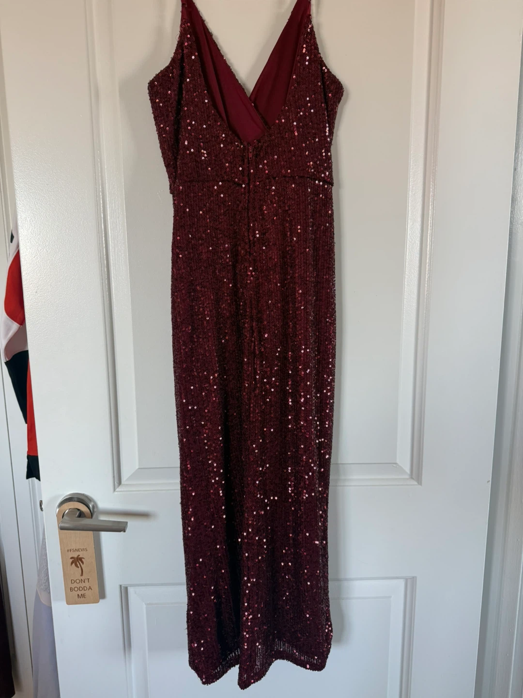 Red Sequin Midi Dress - Size S - photo 2