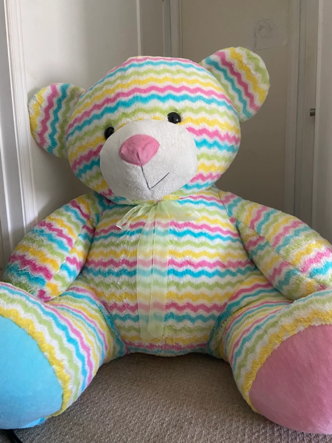 Giant Chevron Striped Teddy Bear Plush Toy