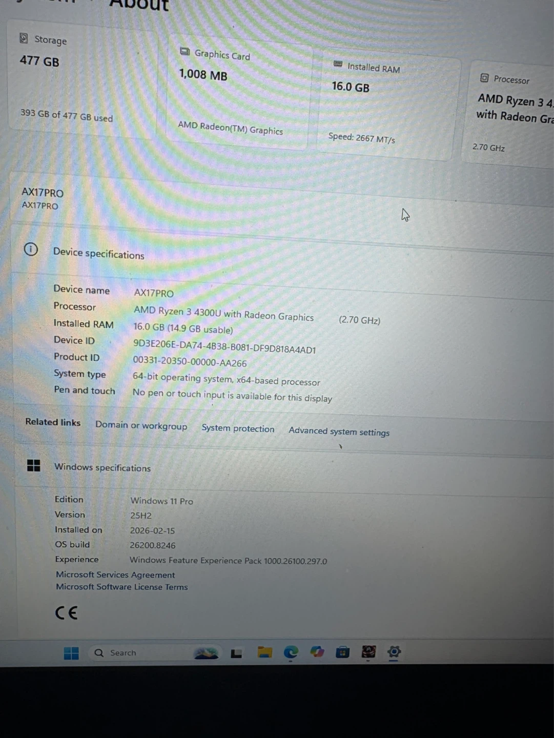 AX17PRO Laptop - AMD Ryzen 3, 16GB RAM, 477GB Storage - photo 3