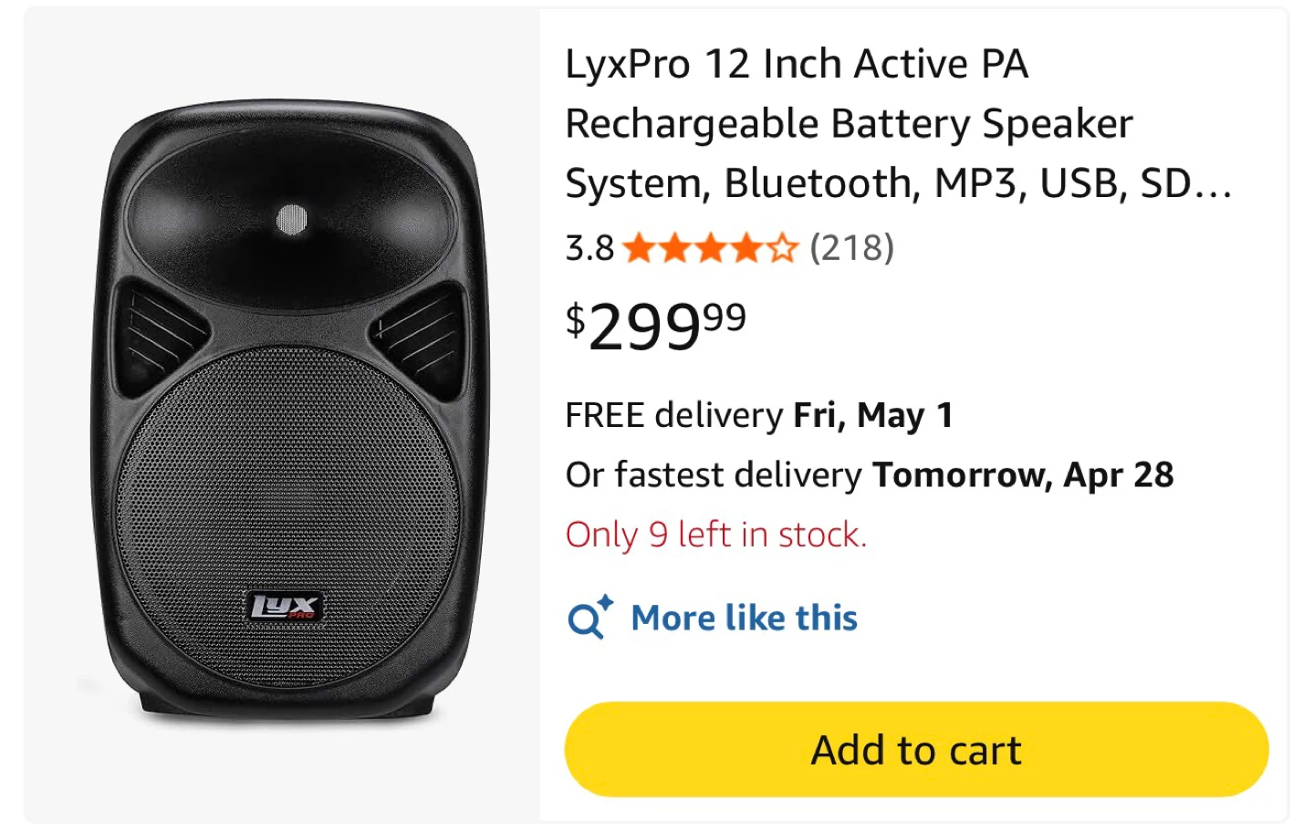 LyxPro 12 Inch Portable PA Speaker SPA15PAS - photo 2