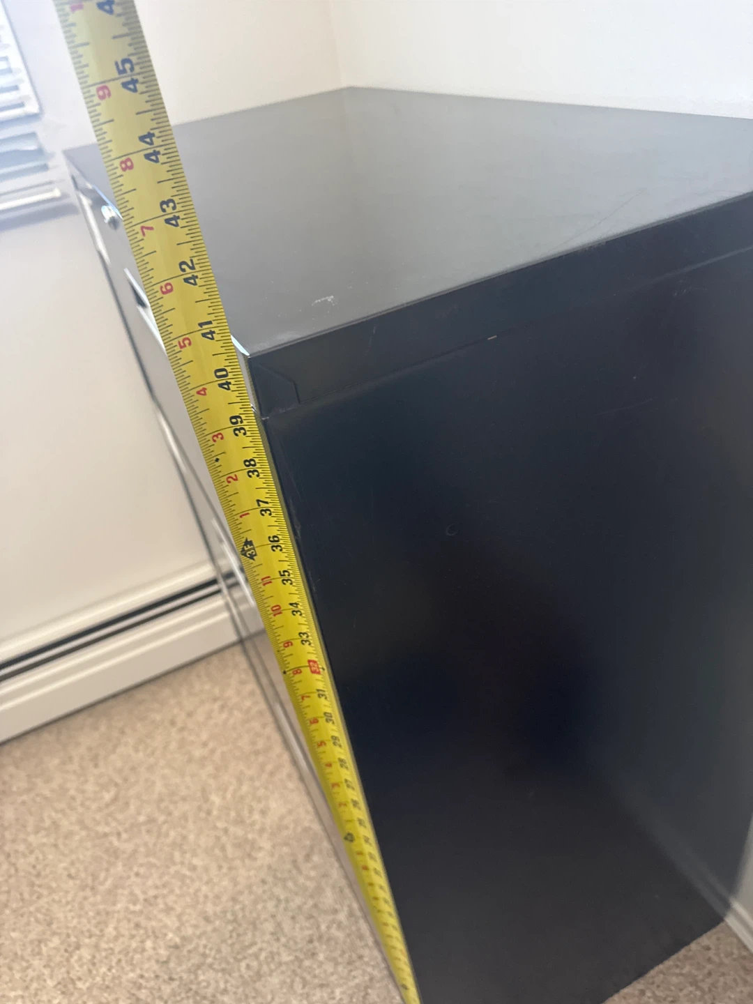 Black 3-Drawer metal Filing Cabinet - photo 3