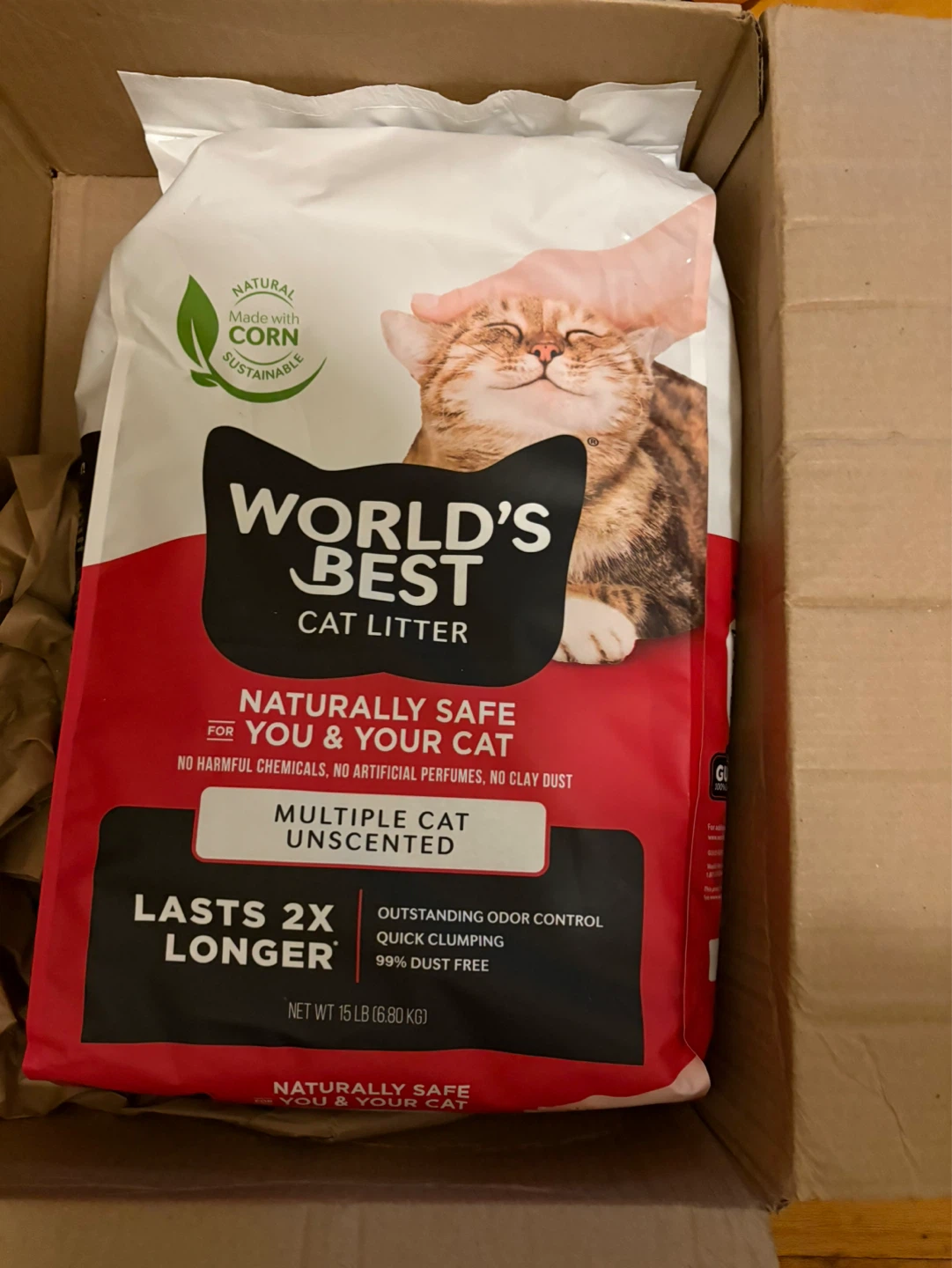 World's Best Cat Litter - Multiple Cat Unscented, 15 lb