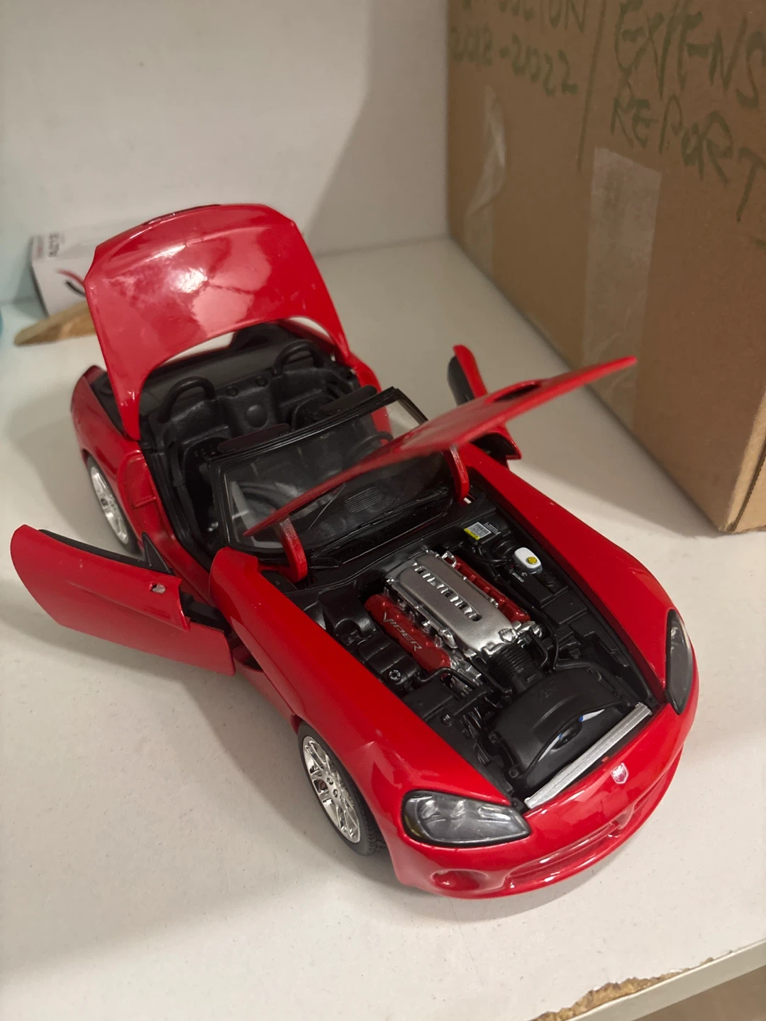 Red Dodge Viper Convertible Toy Car x2 - photo 2