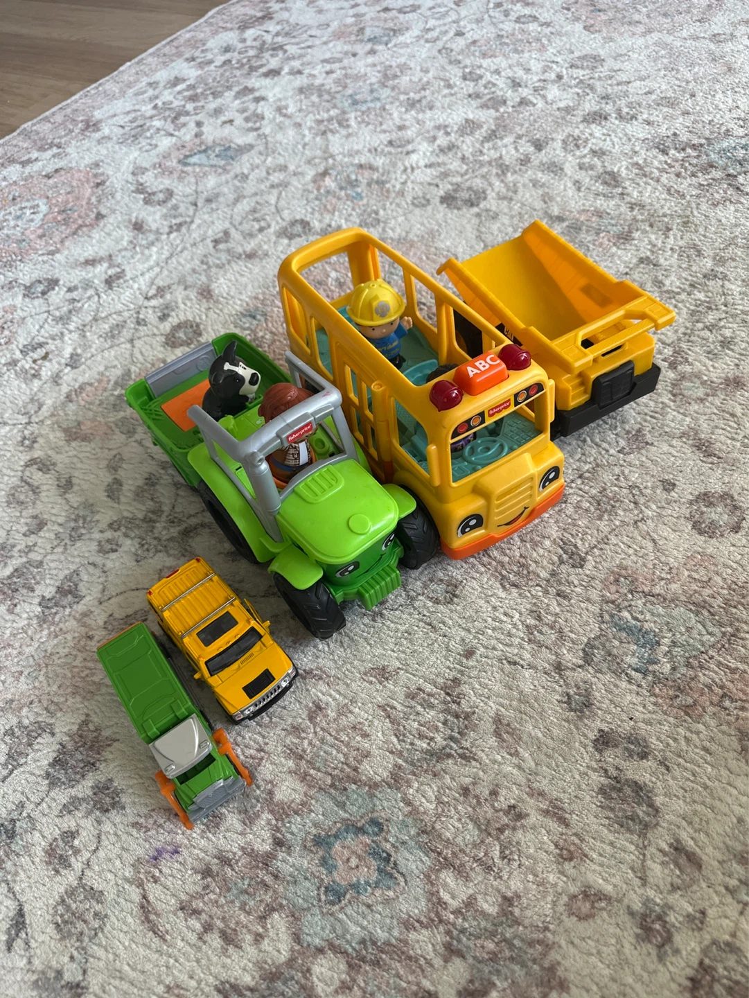 Fisher-Price Little People Farm and School Bus Toy Vehicles
