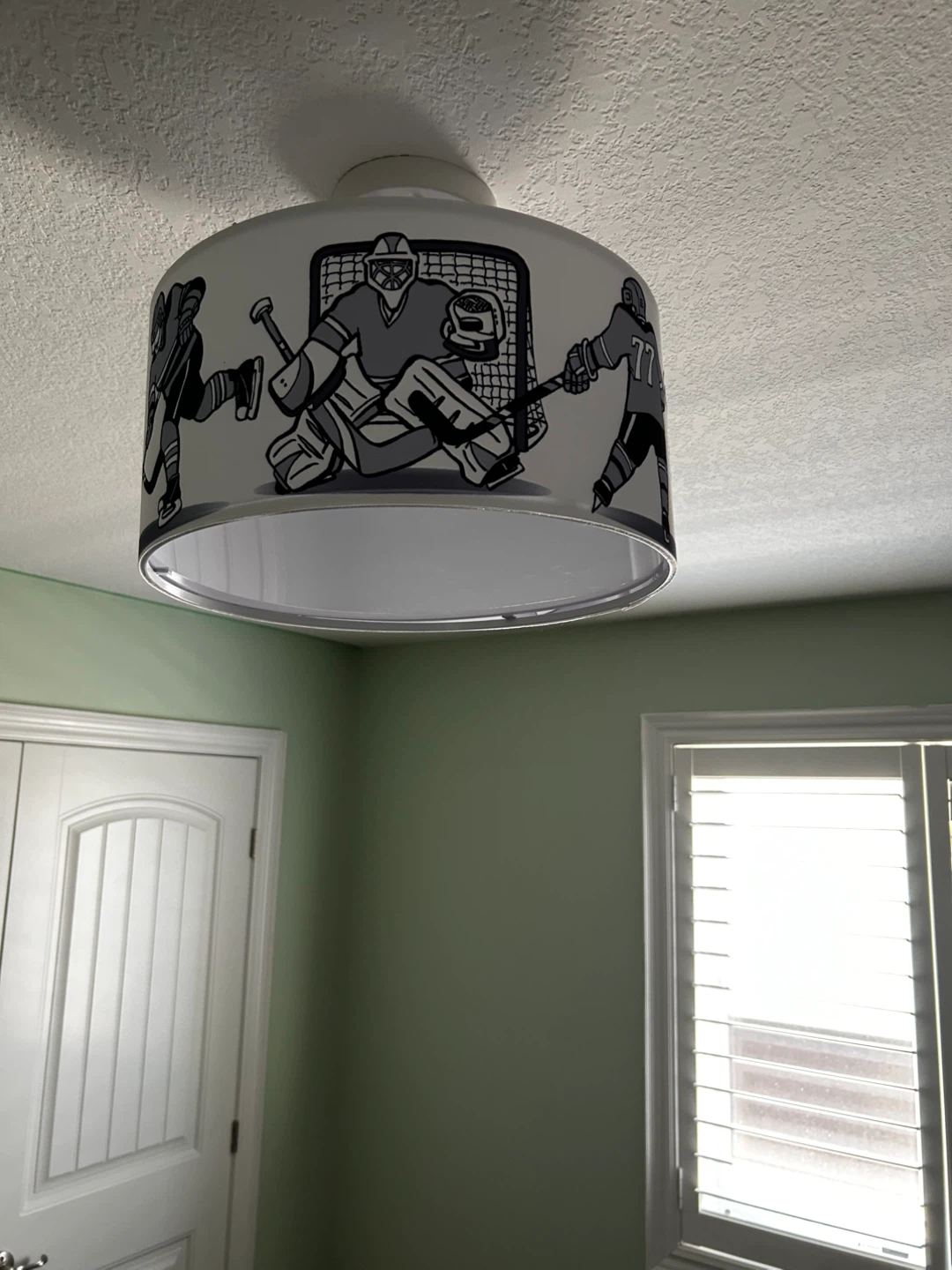 Kids Hockey Themed Ceiling Light Fixture - photo 2