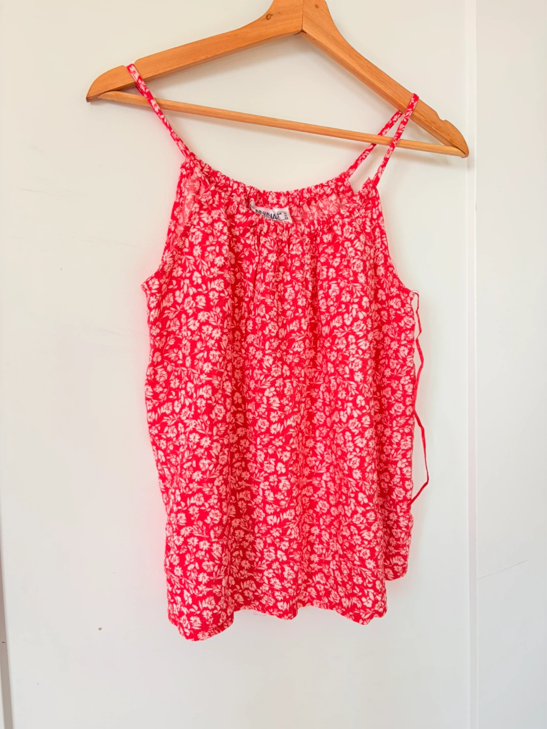 Janina Red Floral Spaghetti Strap Tank Top - Size 42 - photo 2