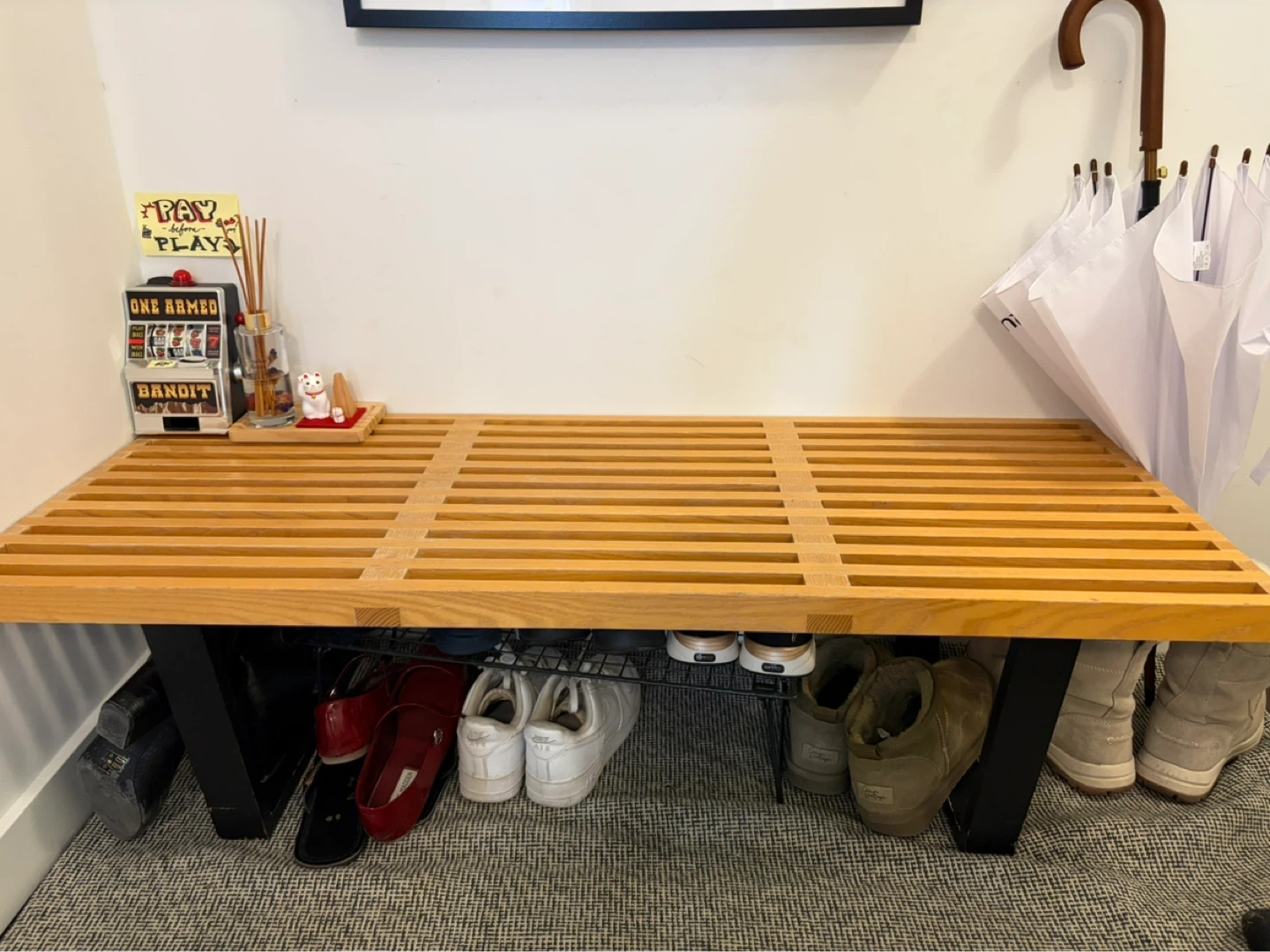 Nelson bench 48” natural wood replica