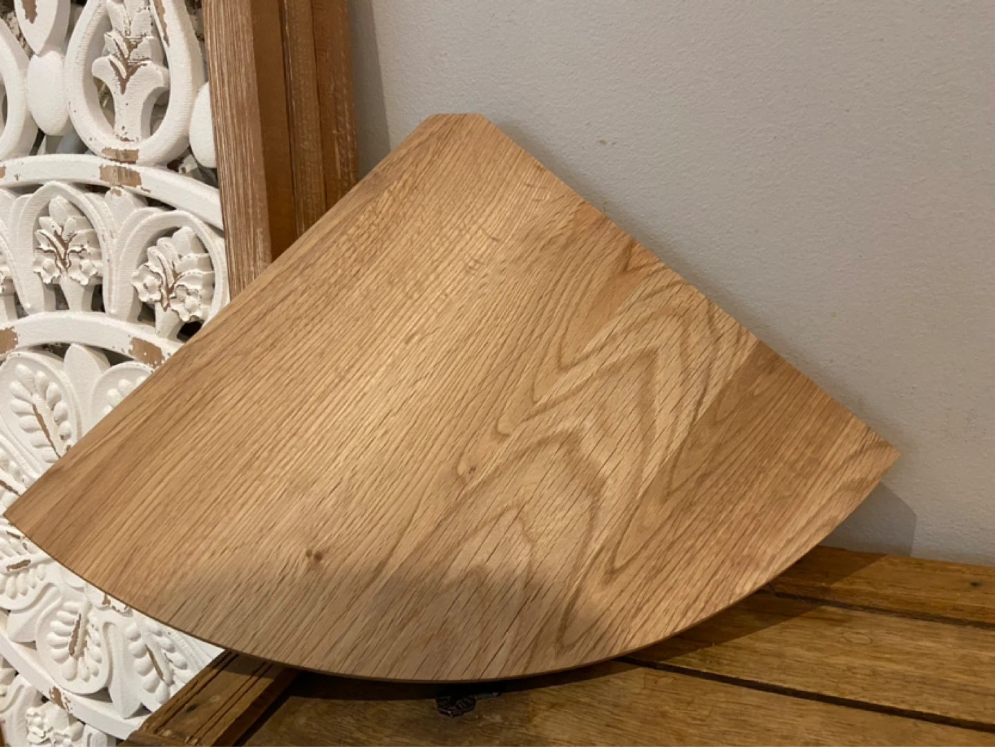 New 12inch Solid Oak Wood Floating Corner Shelf - photo 5