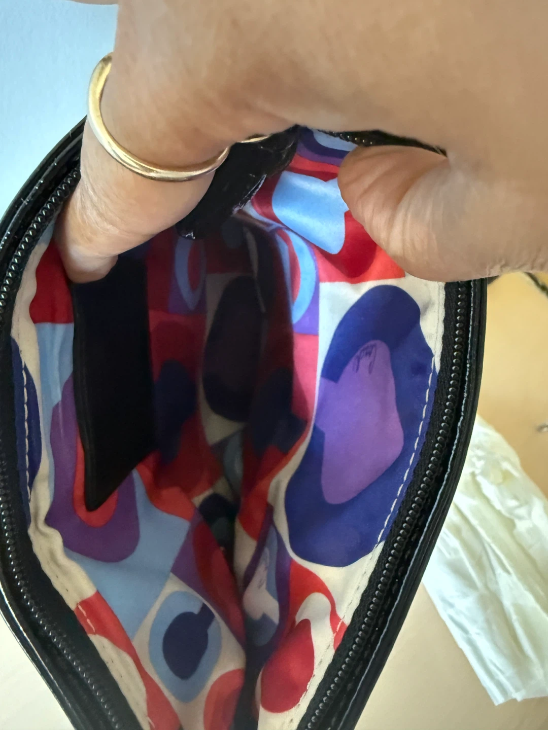 Coach Patent Leather Clutch with Colorful Interior - photo 3