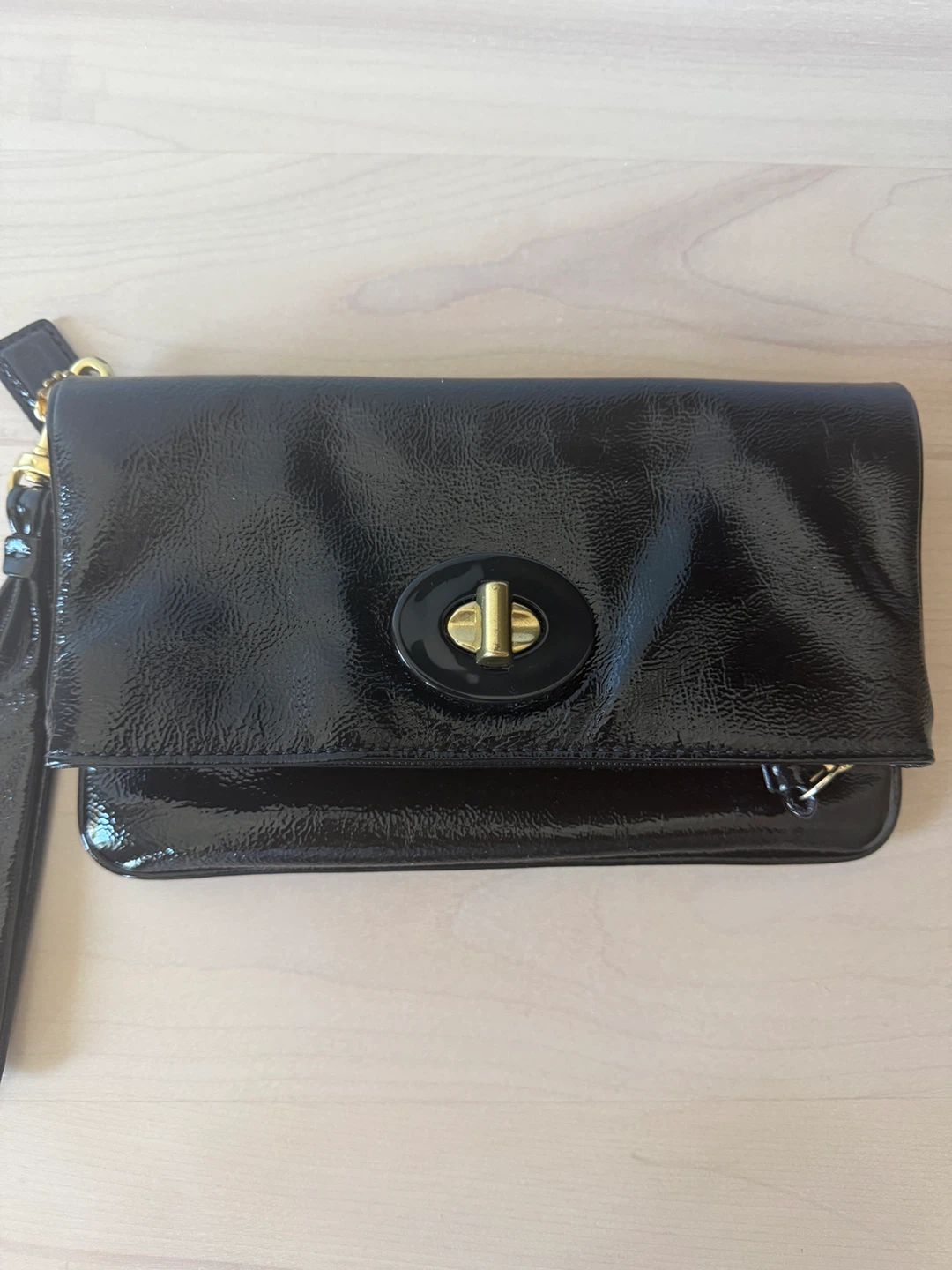 Coach Patent Leather Clutch with Colorful Interior - photo 4