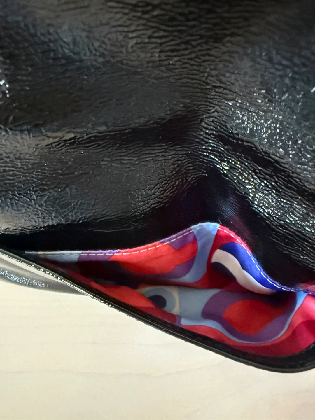 Coach Patent Leather Clutch with Colorful Interior - photo 5