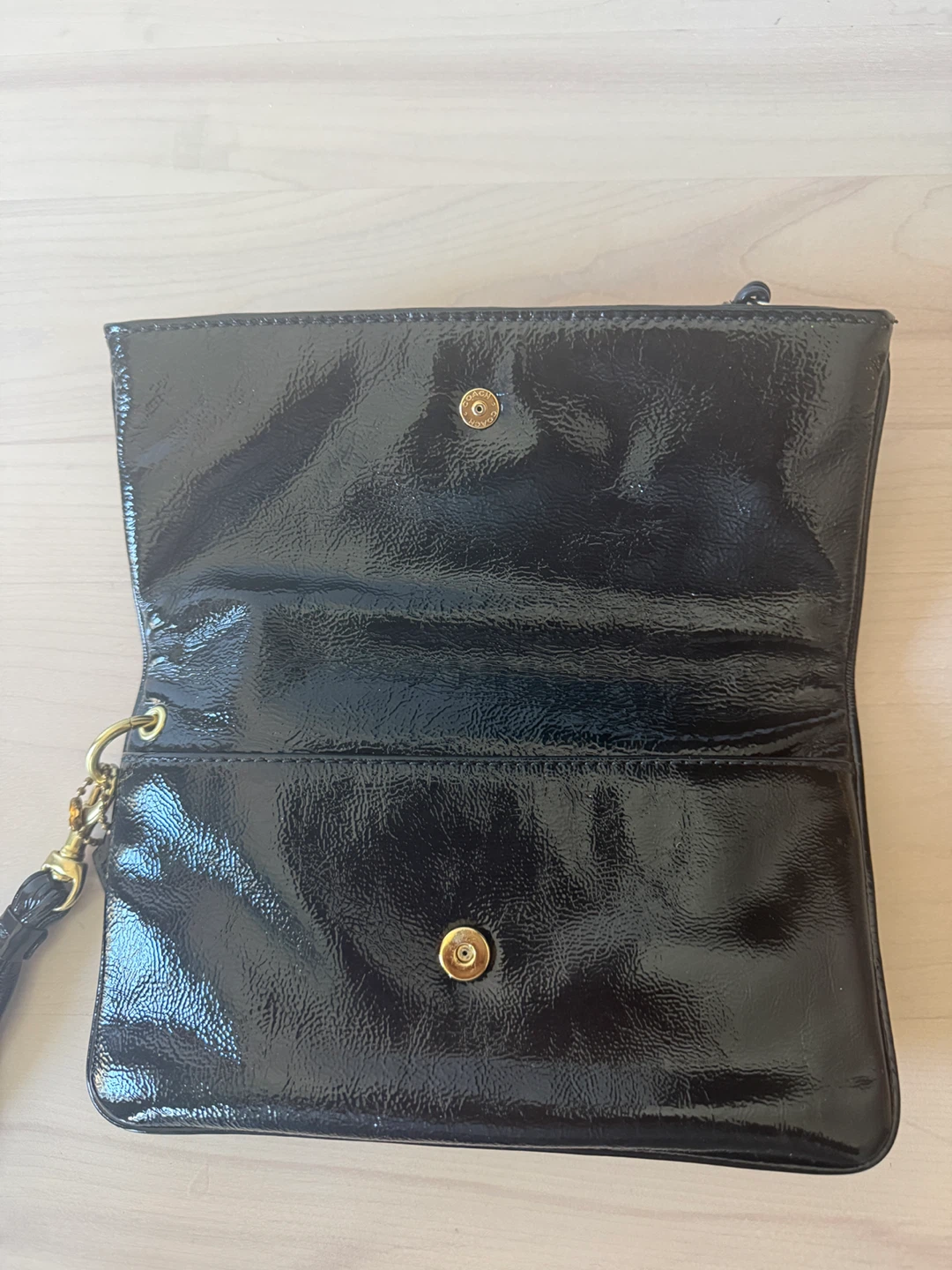 Coach Patent Leather Clutch with Colorful Interior - photo 2