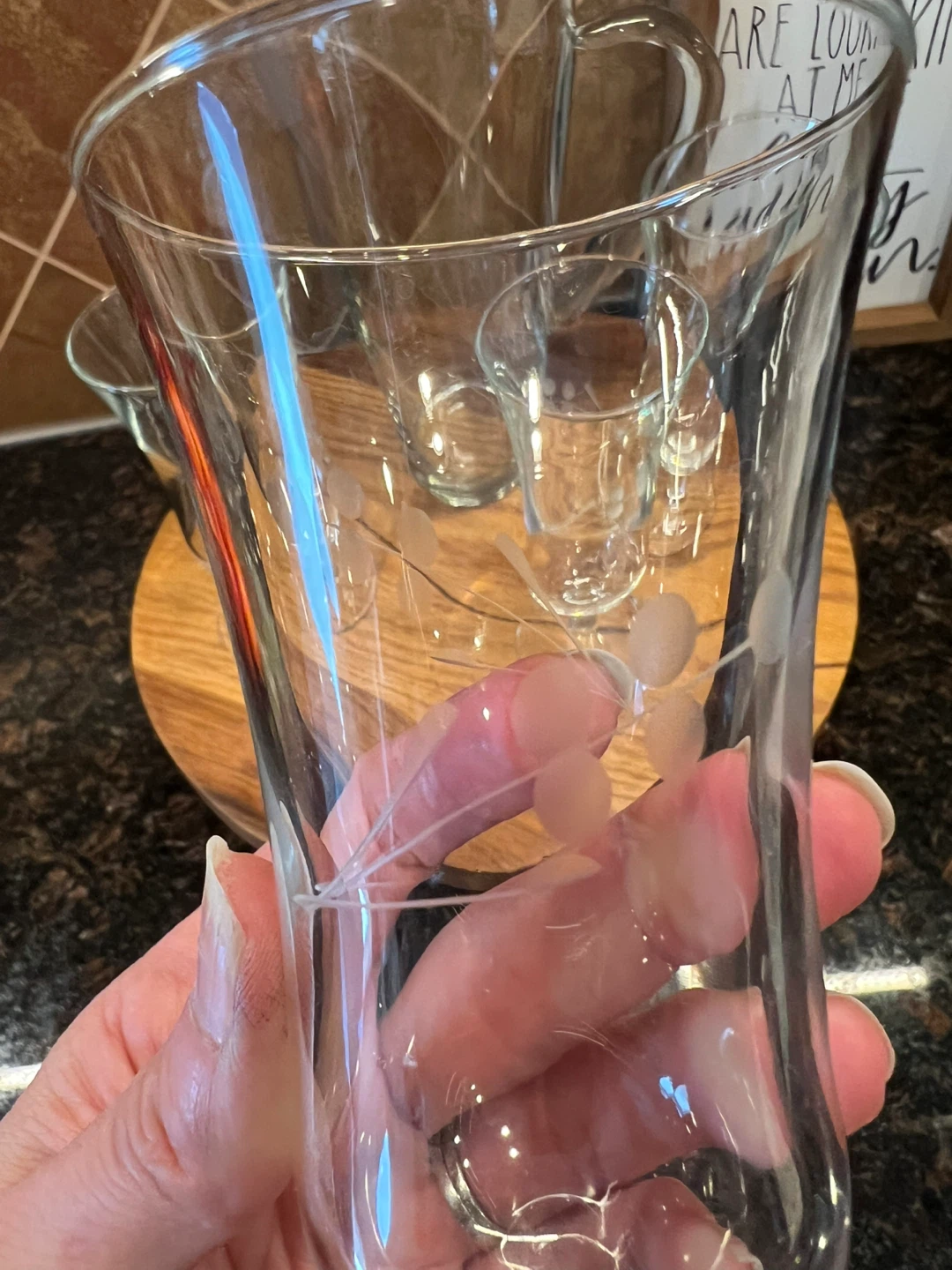 Vintage Etched Glass Set - photo 4