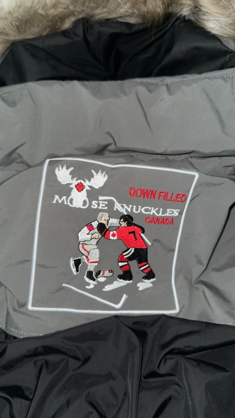 Moose Knuckles Down Filled Winter Jacket - Grey, Size L - photo 4