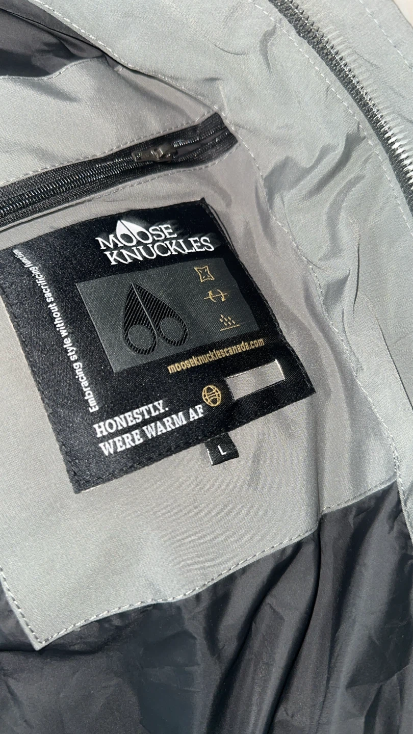 Moose Knuckles Down Filled Winter Jacket - Grey, Size L - photo 2