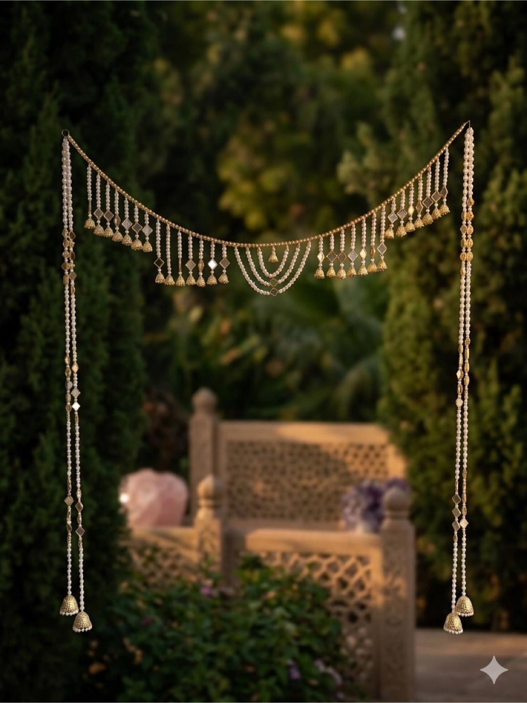 Decorative Door Hanging with Pearls and Bells - photo 4