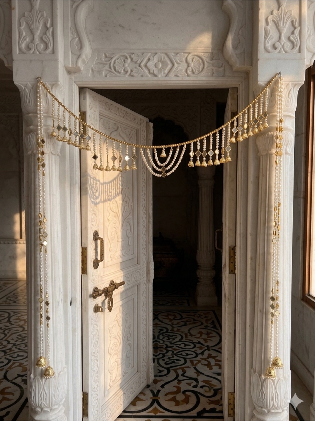 Decorative Door Hanging with Pearls and Bells - photo 5