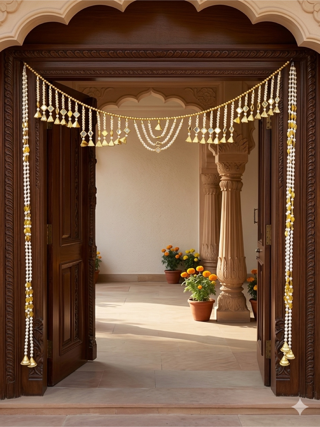 Decorative Door Hanging with Pearls and Bells - photo 2