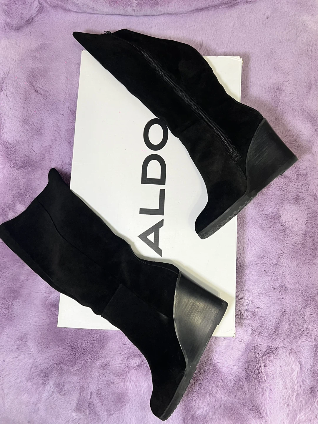ALDO Women's Black Suede Wedge Boots Size 8 - photo 3