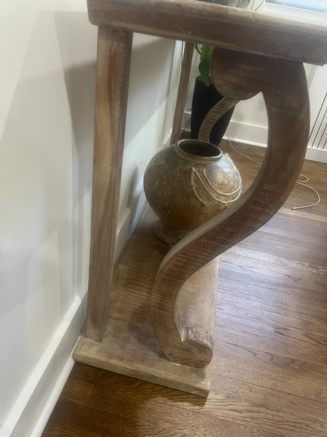 Rustic mango Wood Console Table with Shelf - photo 2
