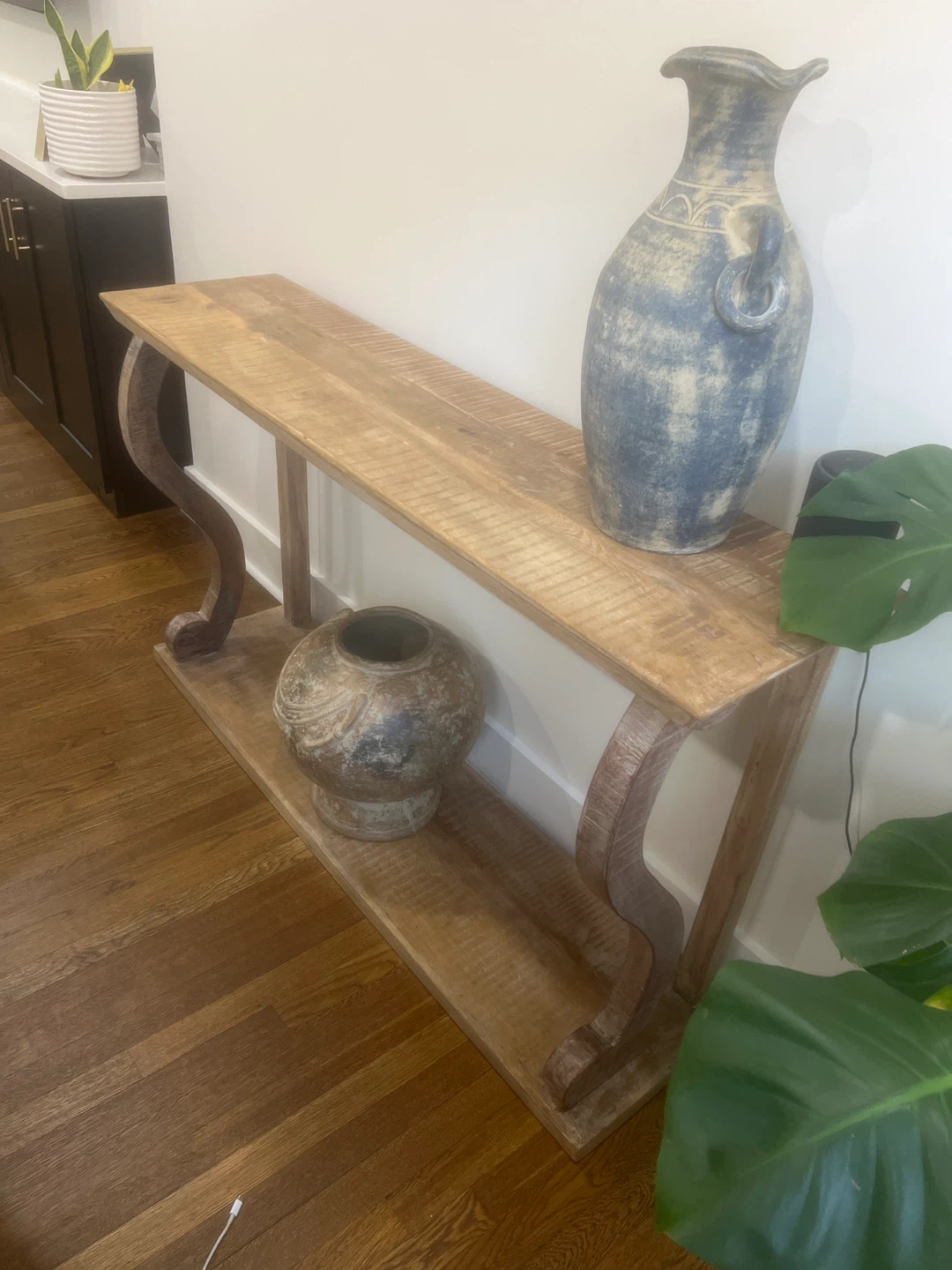 Rustic mango Wood Console Table with Shelf - photo 4