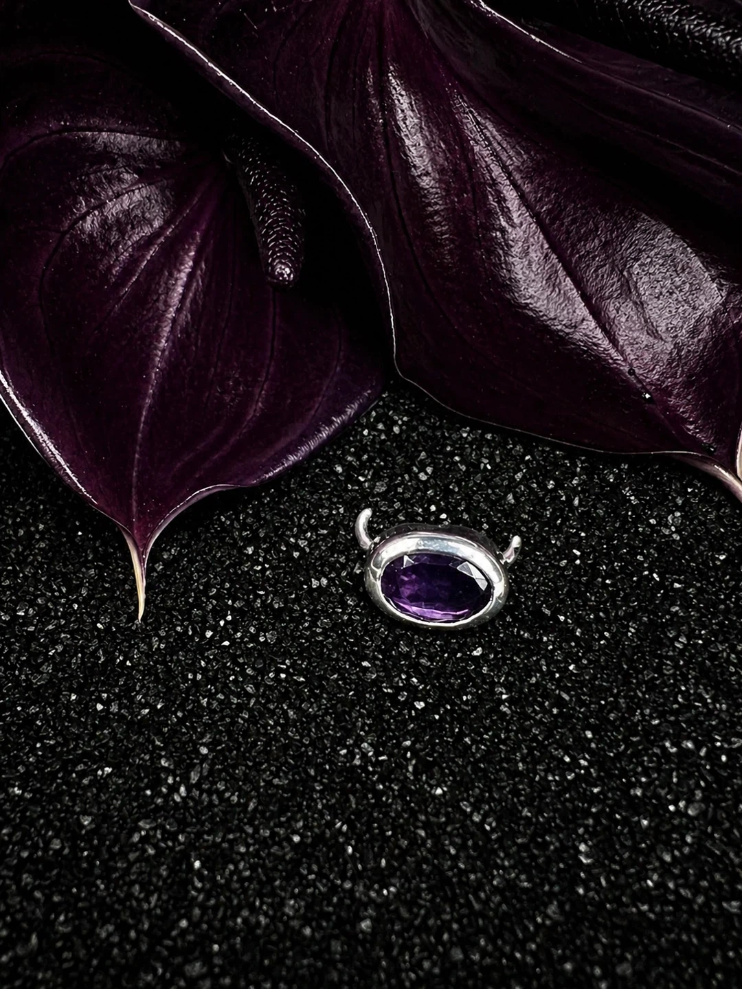 Amethyst and Sterling Silver Ring