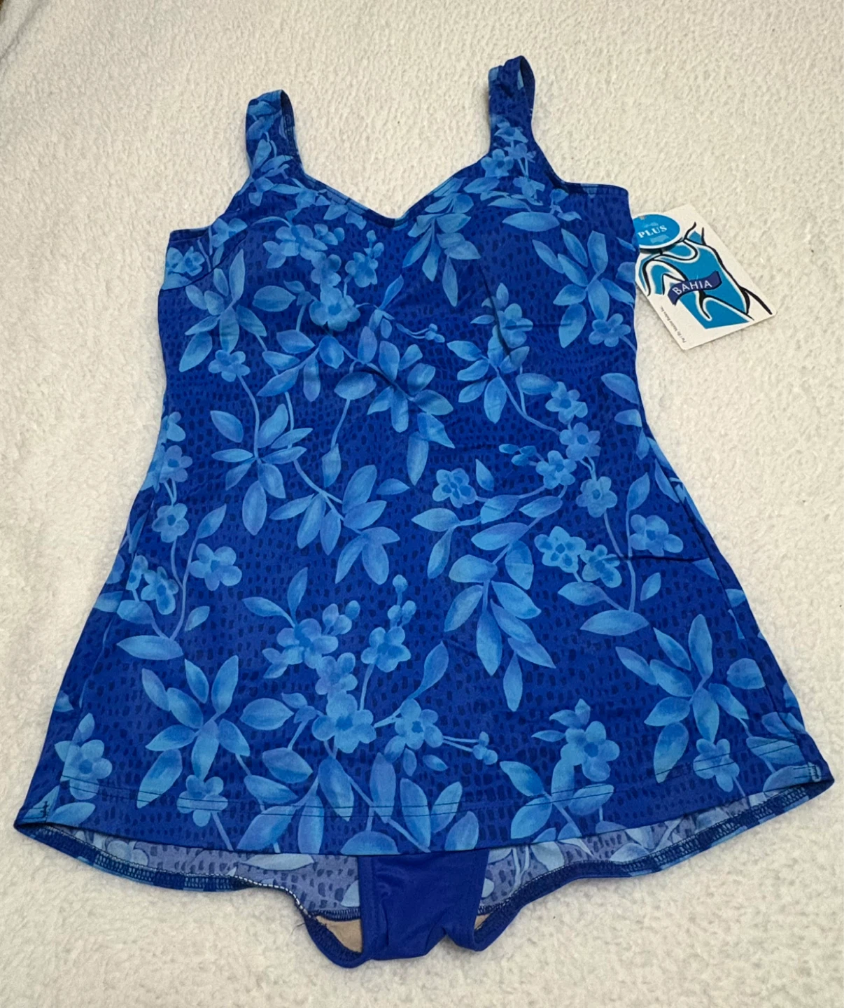 Blue Floral Swim Dress Tankini NWT