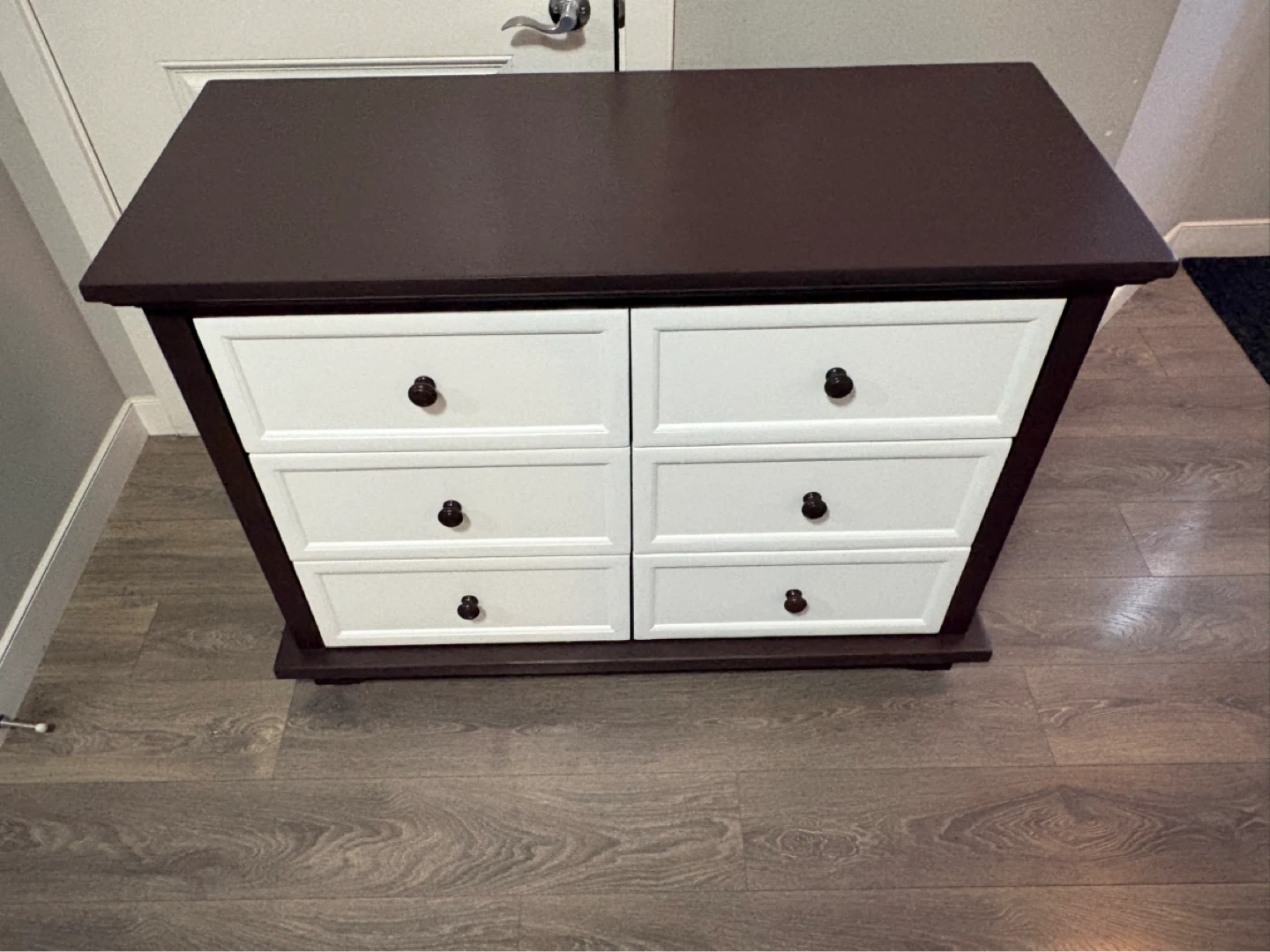 Dark Brown and White 6-Drawer Dresser - photo 3