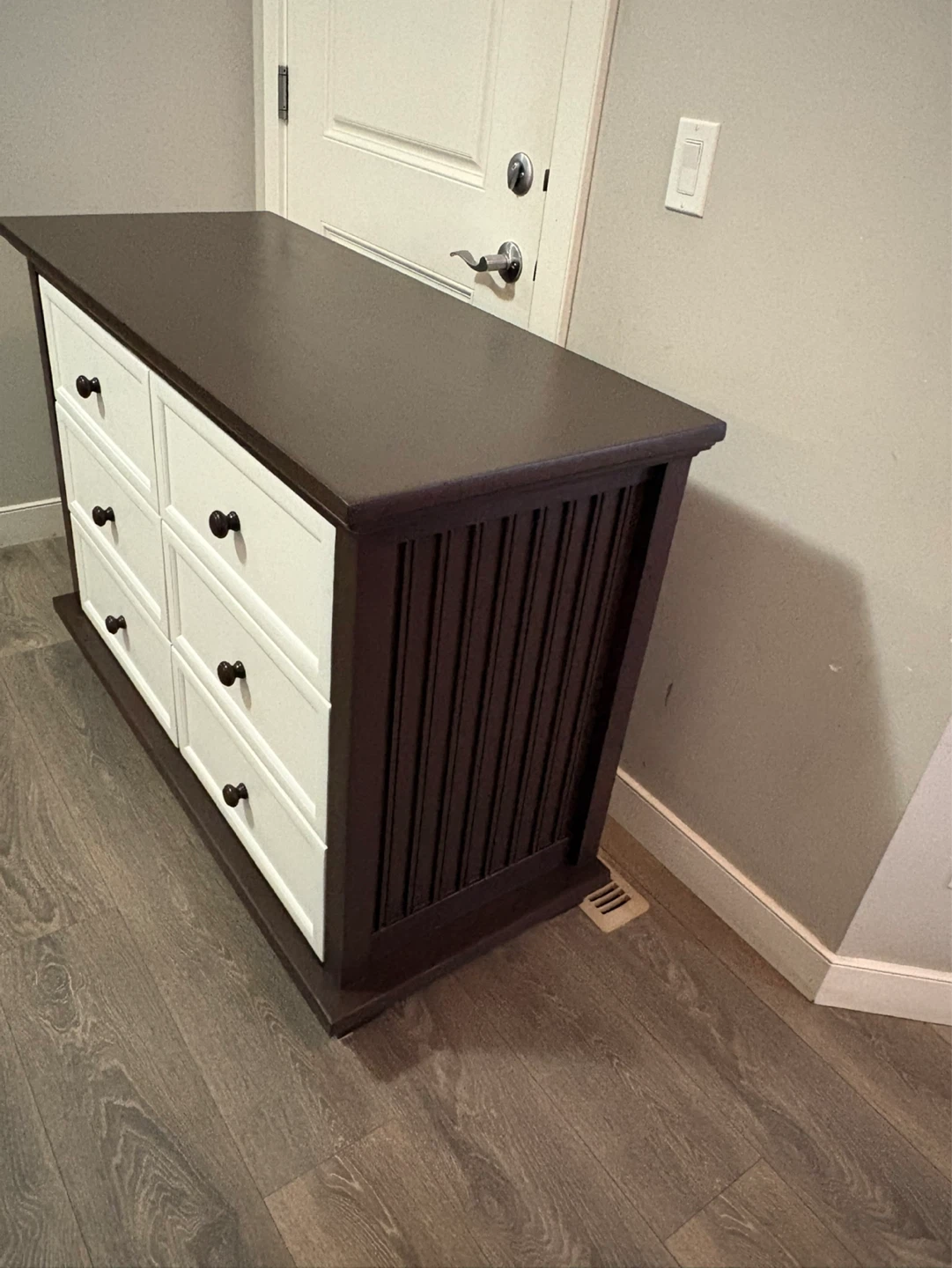Dark Brown and White 6-Drawer Dresser - photo 5