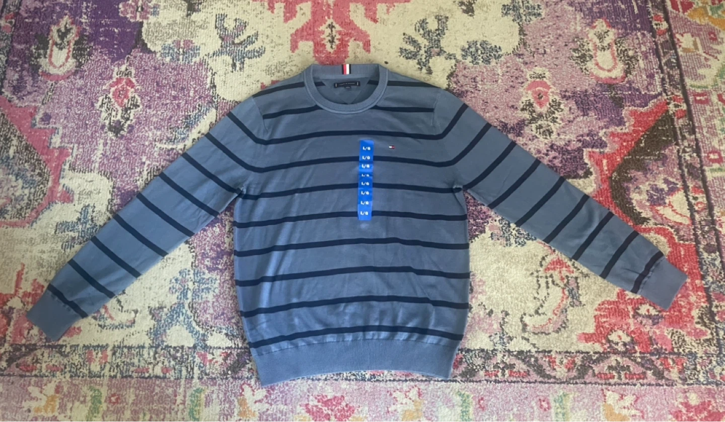 Tommy Hilfiger Striped Crewneck Sweater - Large