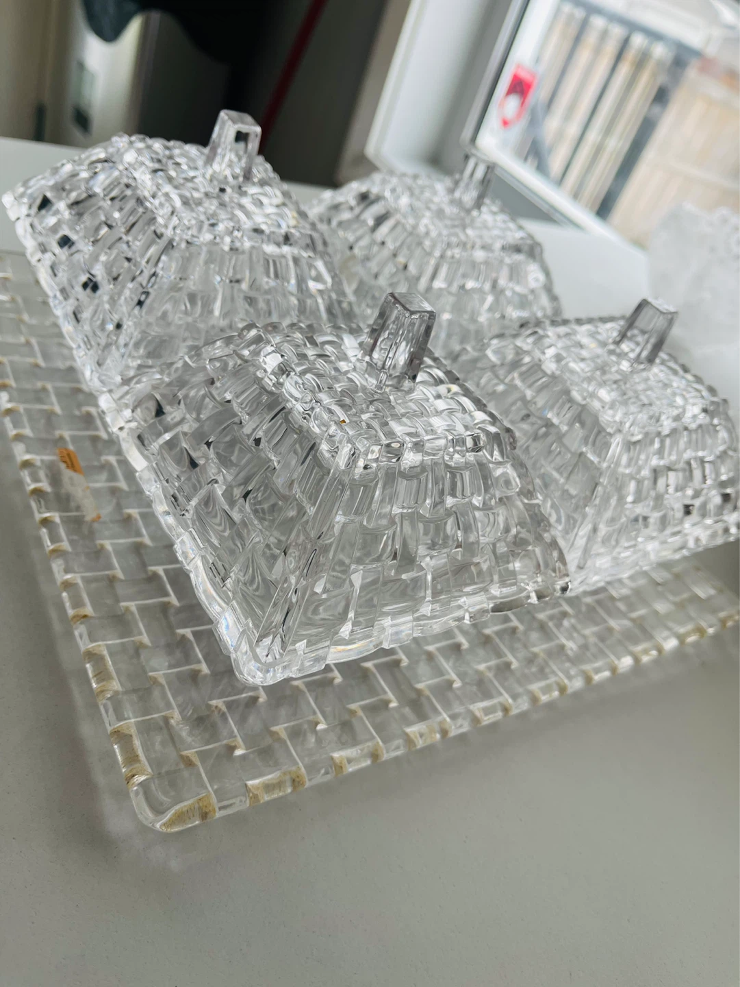Clear Glass Divided Server Tray