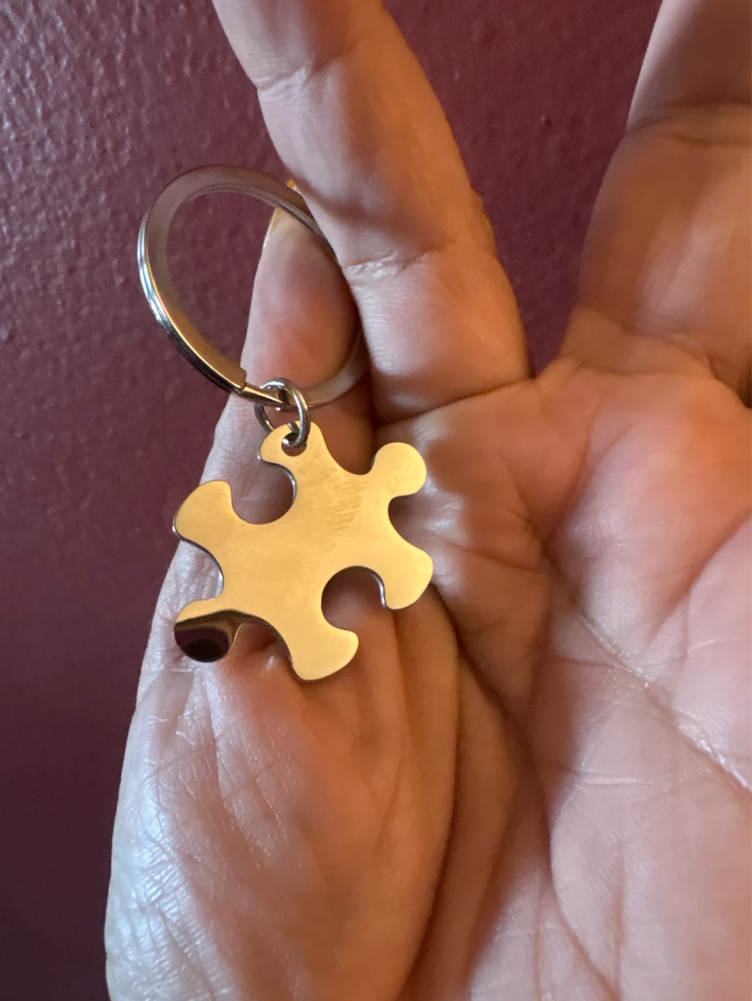 🌱 New set His Queen Her King Puzzle Piece Keychains - photo 4