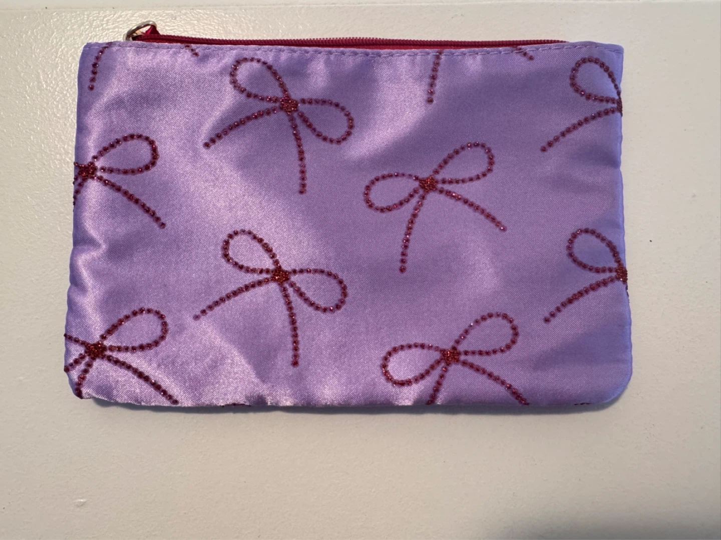 Brand New Makeup Bag with Red Bow Prints