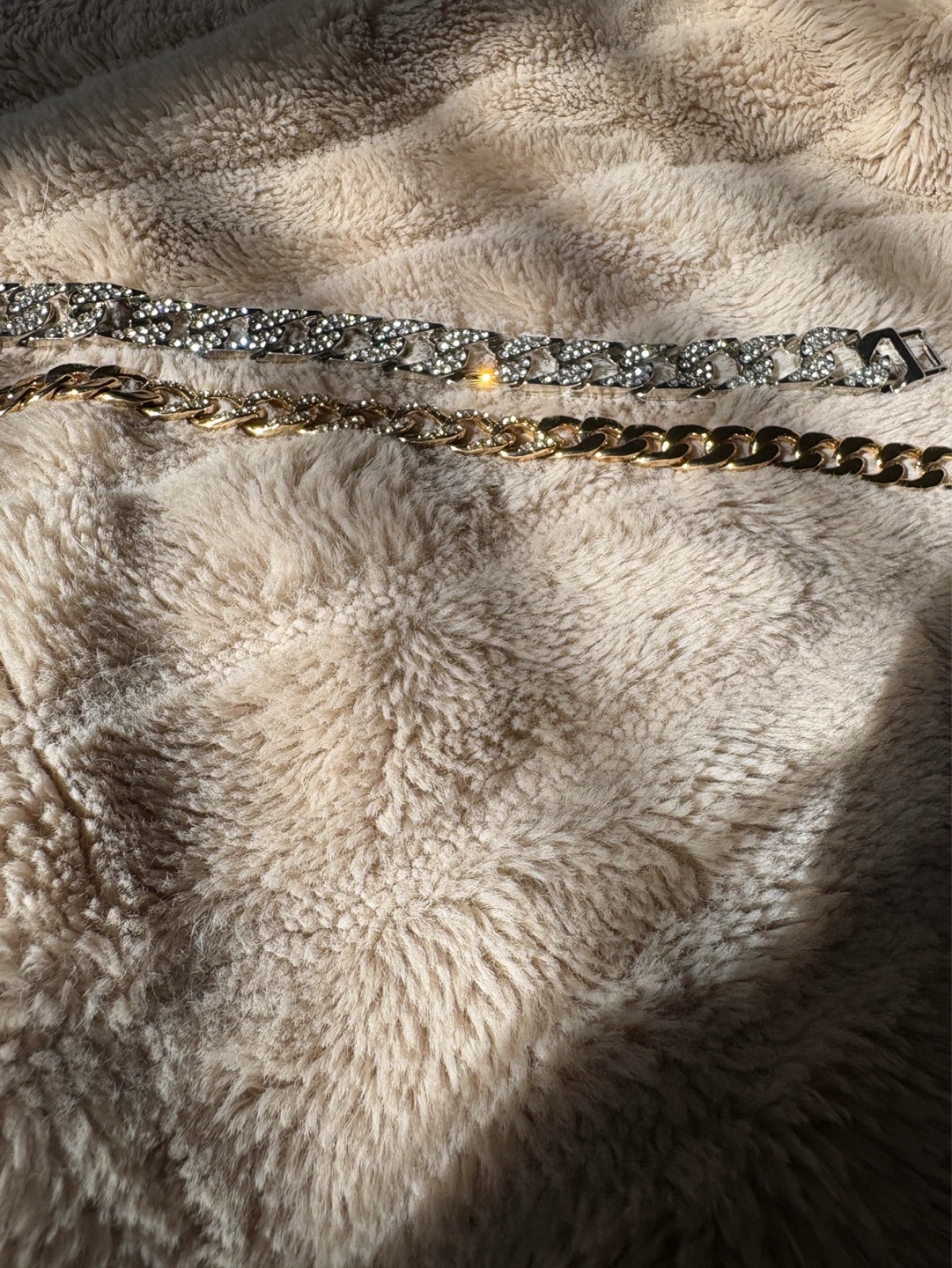 Set of 1 Silver Bracelets & 1 Gold Necklace Rhinestone