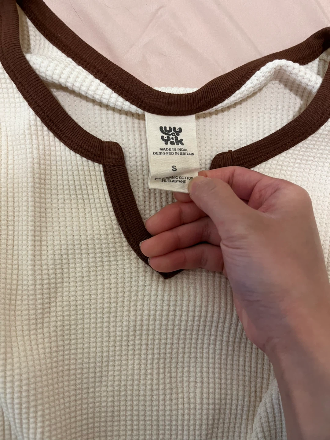 Lucy and Yak Cropped Long Sleeve Top Cream Size S - photo 2