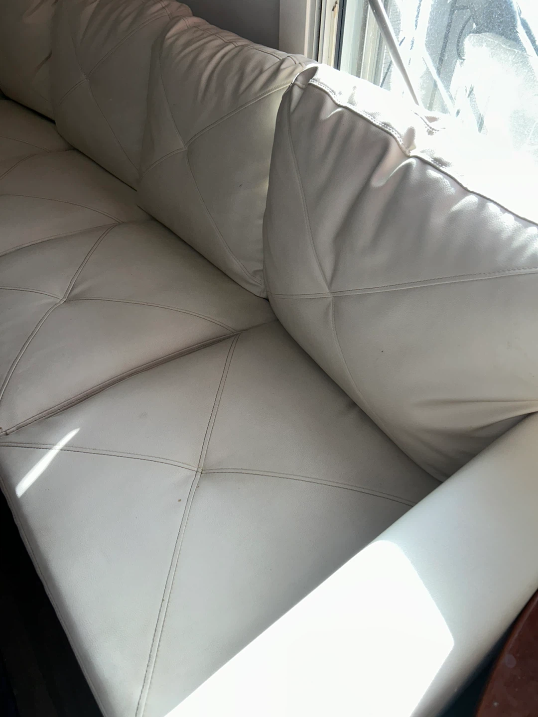 Modern White Faux Leather Sectional - photo 3
