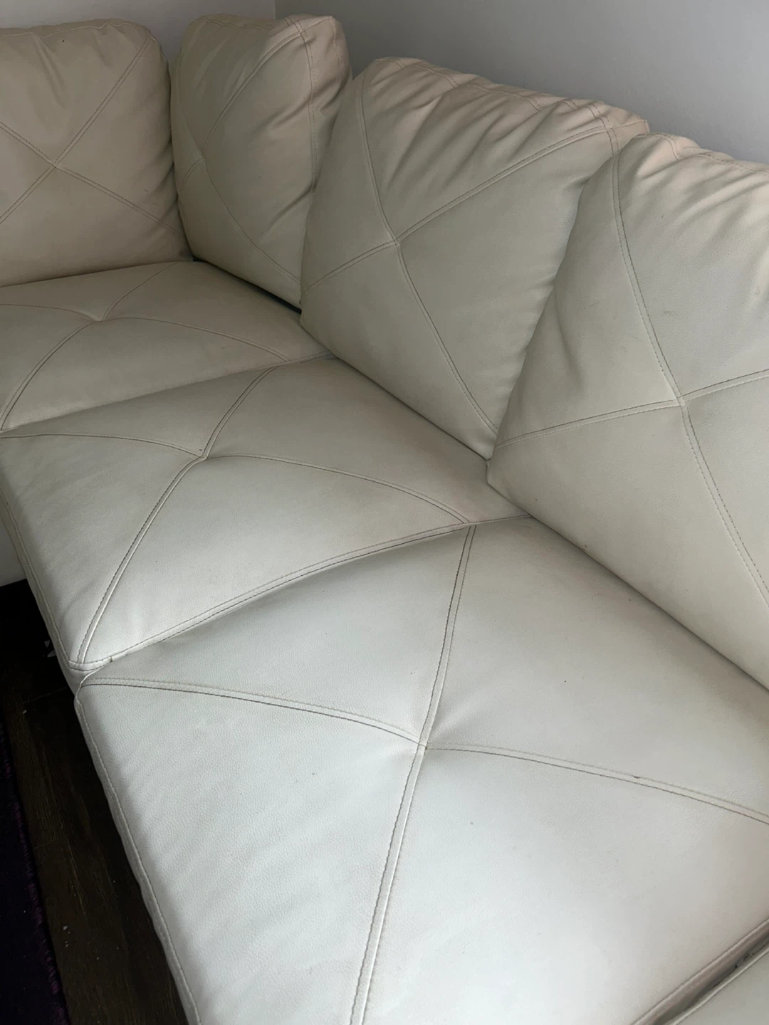 Modern White Faux Leather Sectional - photo 5