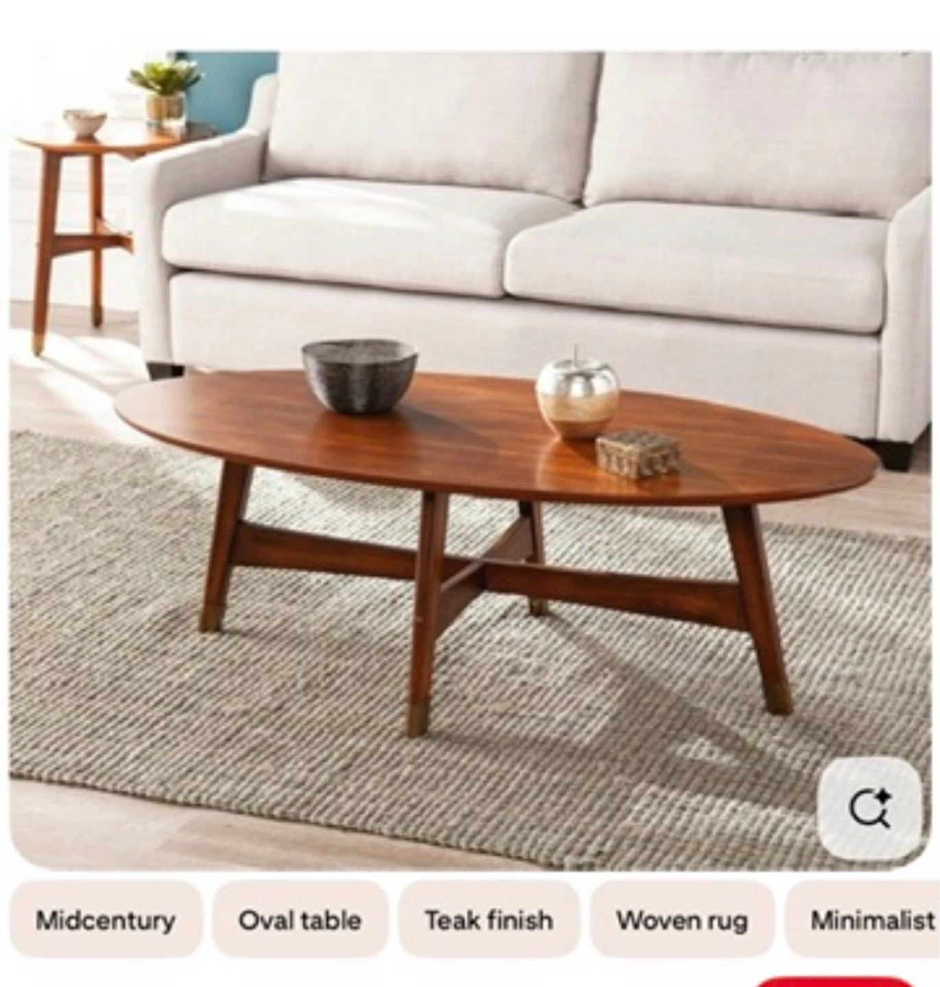 New in box:  Mid-Century Modern Oval Coffee Table